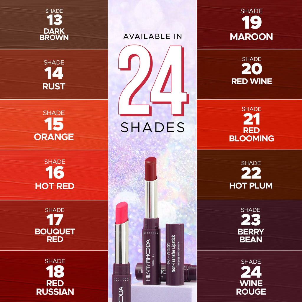 Hilary Rhoda Pro Matte Non-Transfer Waterproof Lipstick - Maroon 19 | Grab2Buy