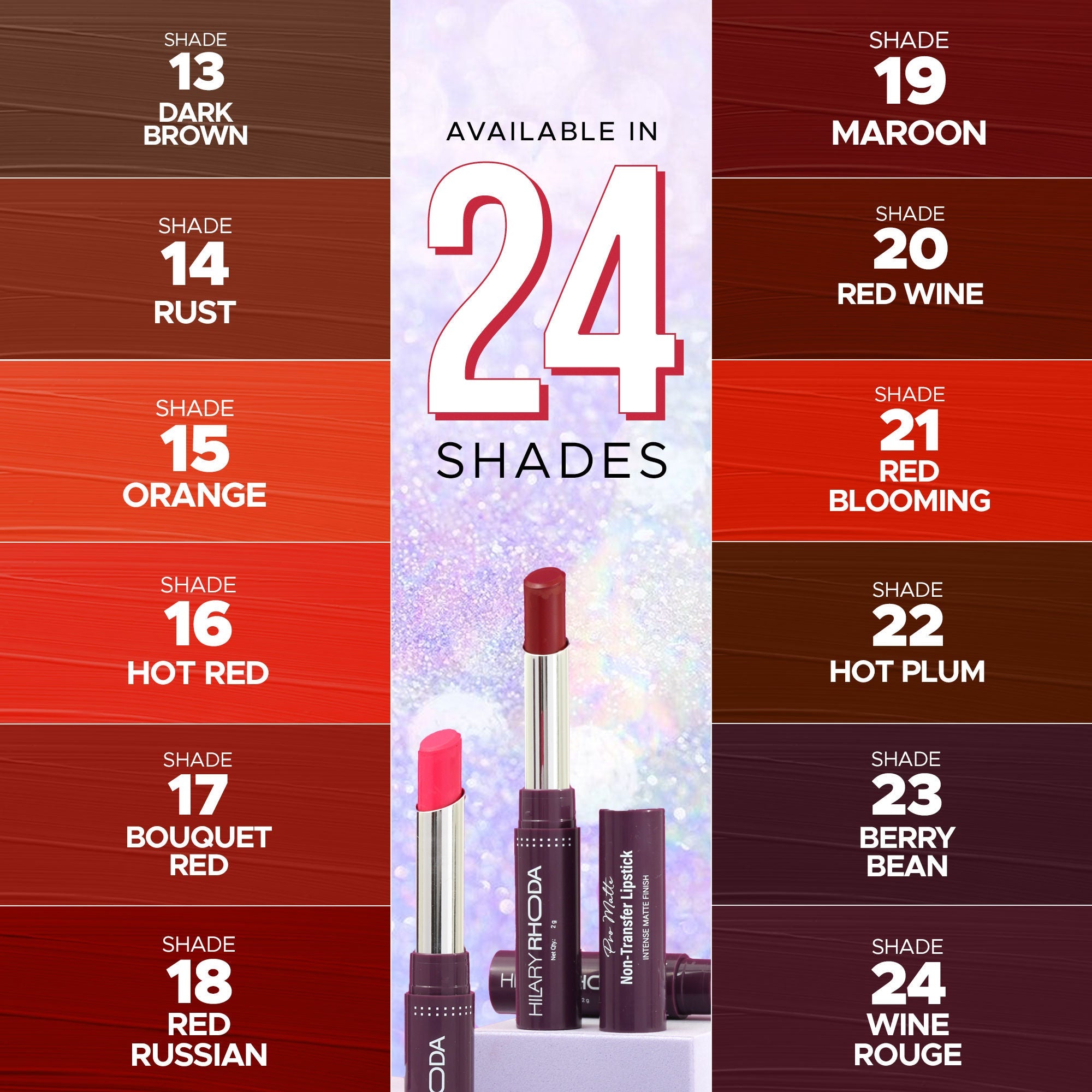 Hilary Rhoda Pro Matte Non-Transfer Waterproof Lipstick - Maroon 19 | Grab2Buy