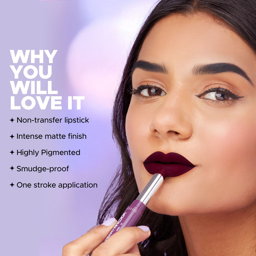 Hilary Rhoda Pro Matte Non-Transfer Waterproof Lipstick - Berry Bean 23 | Grab2Buy