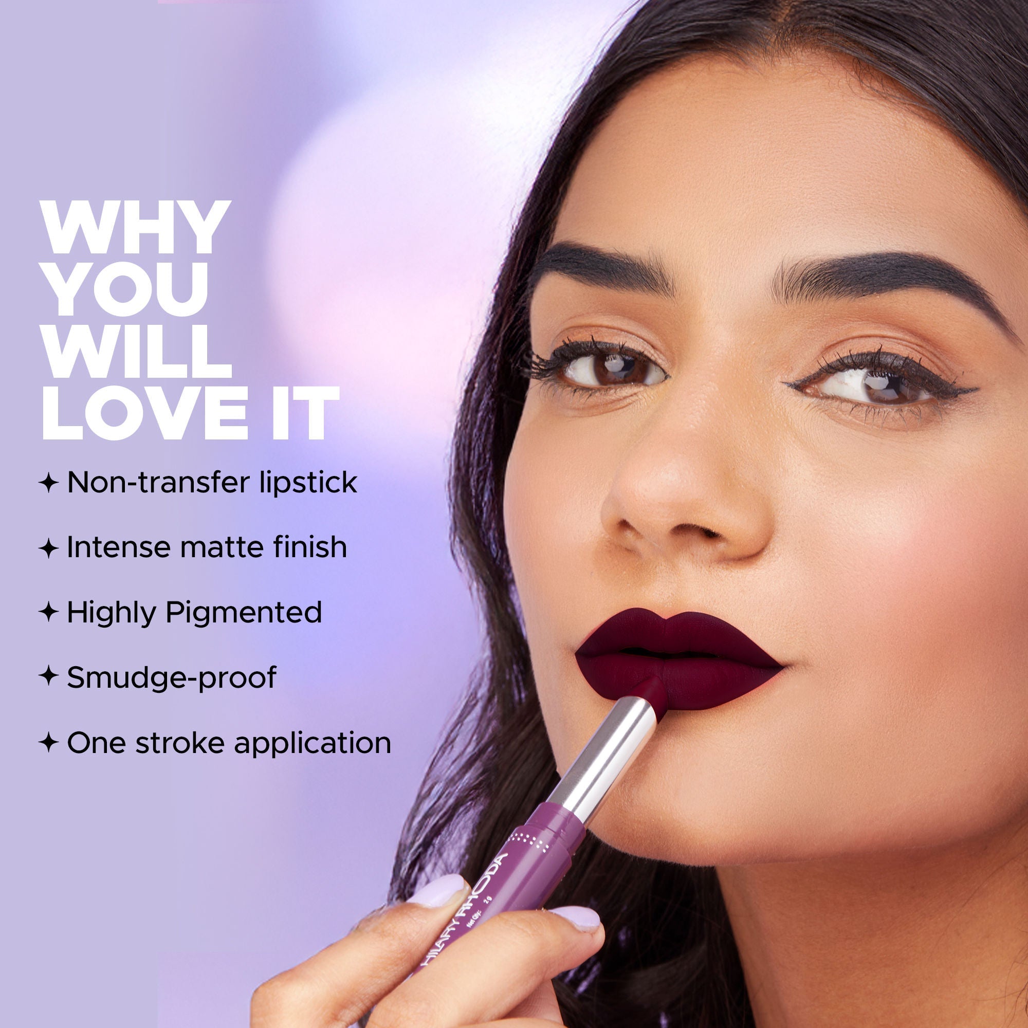 Hilary Rhoda Pro Matte Non-Transfer Waterproof Lipstick - Berry Bean 23 | Grab2Buy