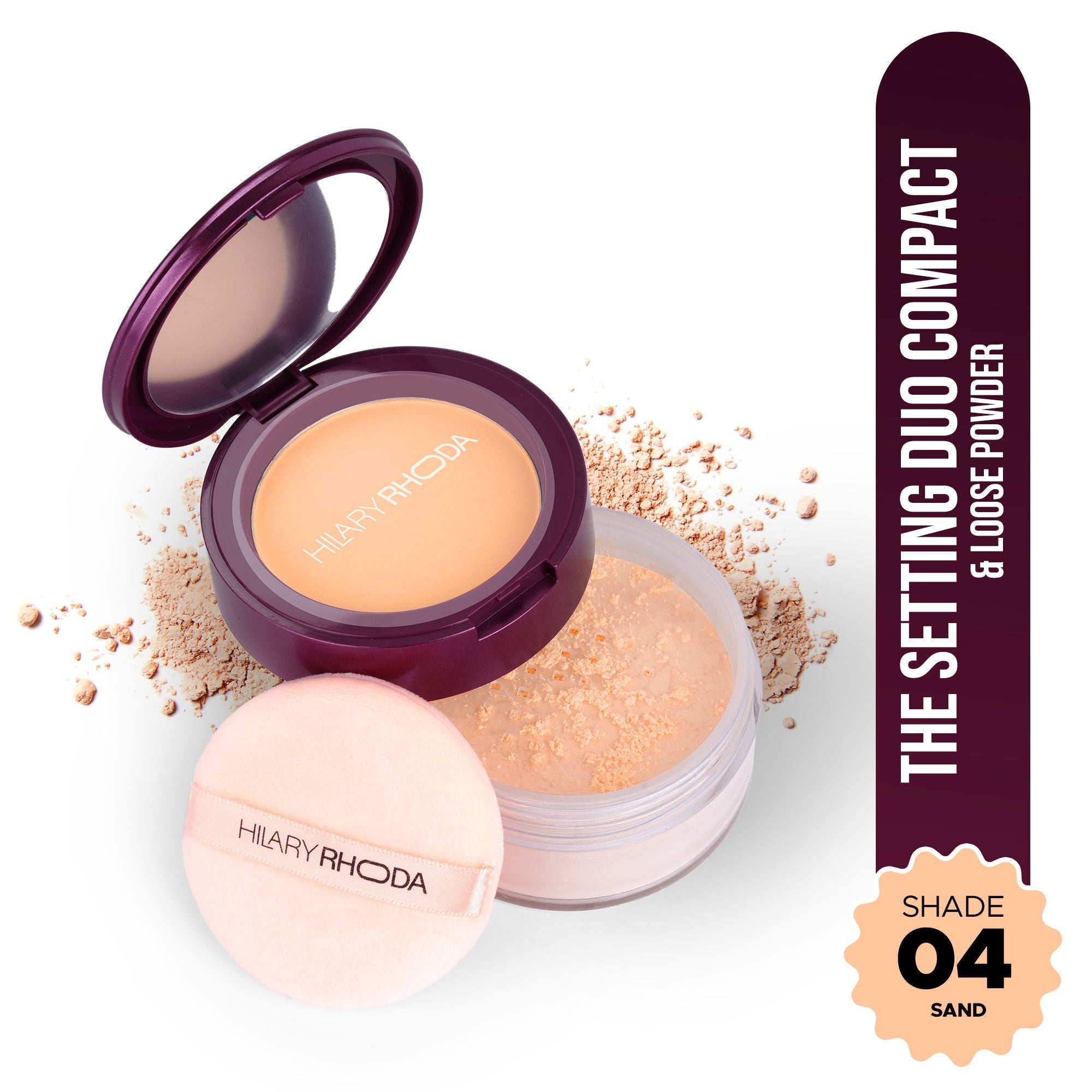 Hilary Rhoda The Setting Duo Matte Compact Powder - Sand 04 | Grab2Buy