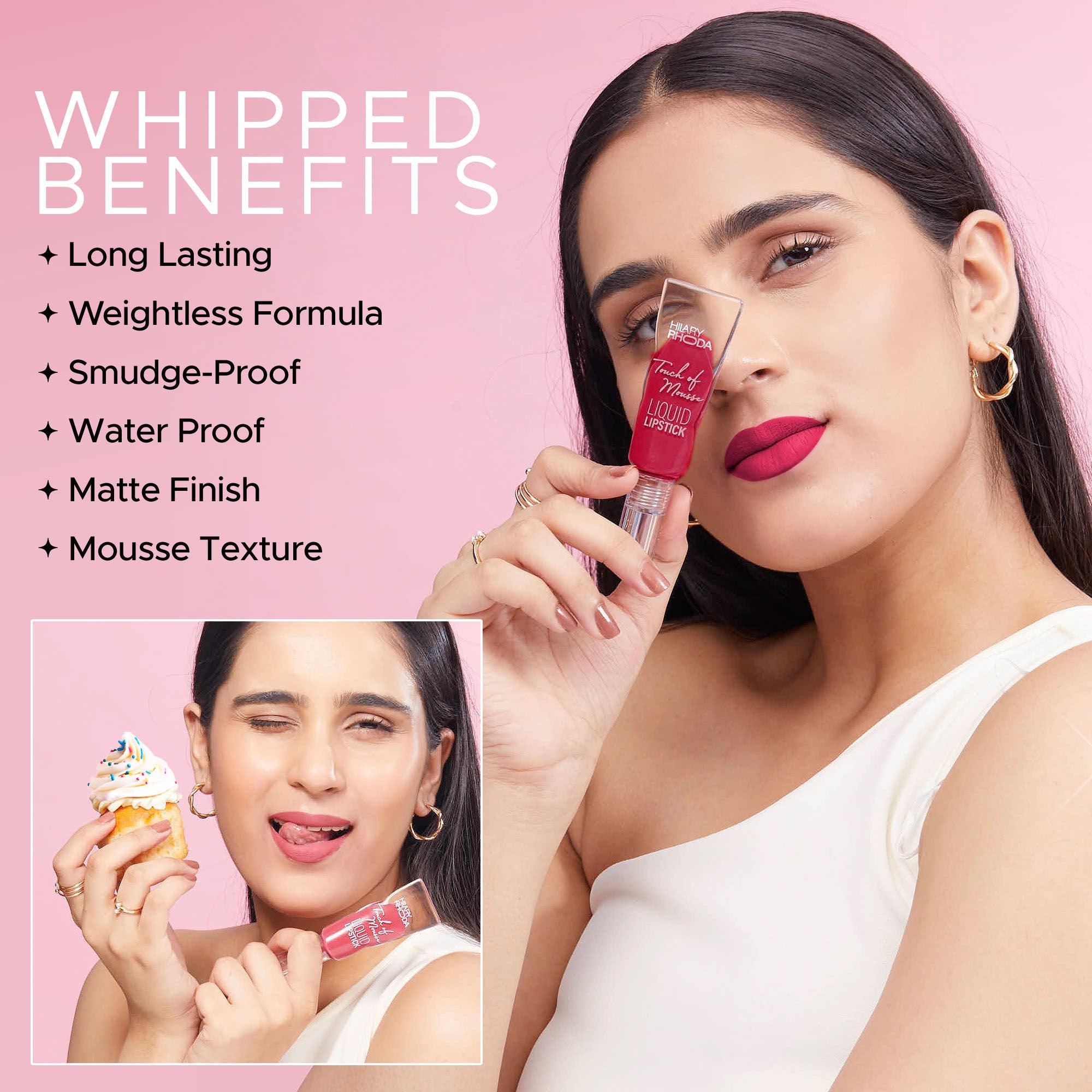 Hilary Rhoda Touch Of Mousse Waterproof Lipstick - Playful Berry 05 | Grab2Buy