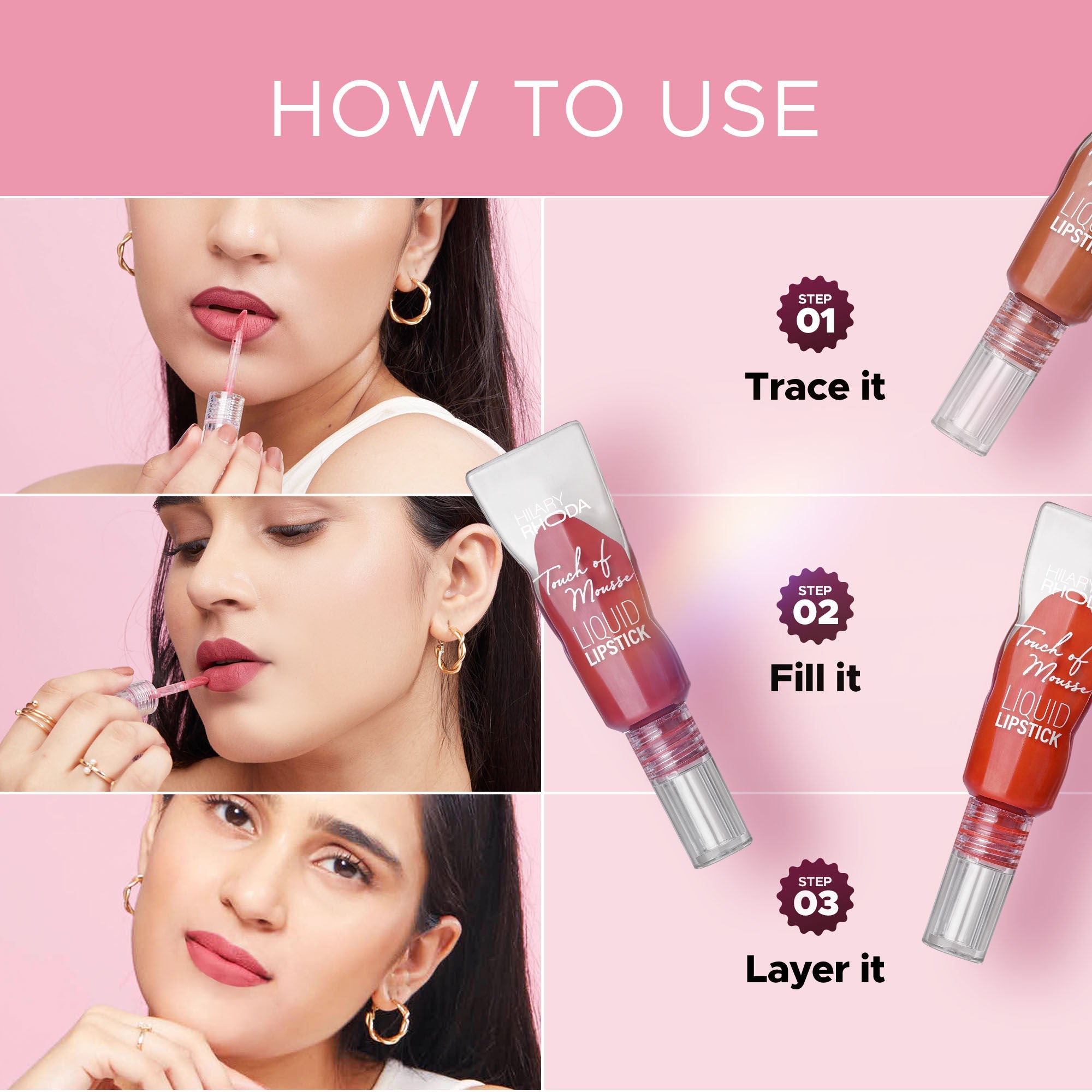 Hilary Rhoda Touch Of Mousse Waterproof Lipstick - Playful Berry 05 | Grab2Buy
