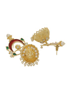 Shoshaa Gold-Polished & Red Enamelled Classic Jhumkas | Grab2Buy