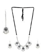 Cardinal Silver-Toned Oxidised Jewellery Set | Grab2Buy