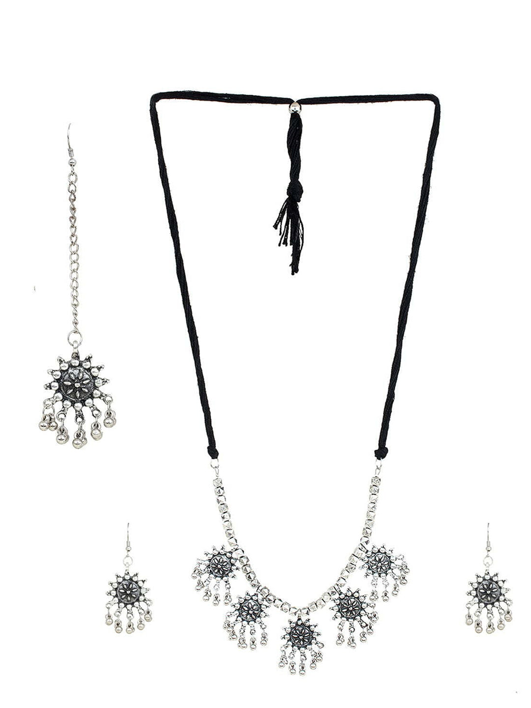 Cardinal Silver-Toned Oxidised Jewellery Set | Grab2Buy