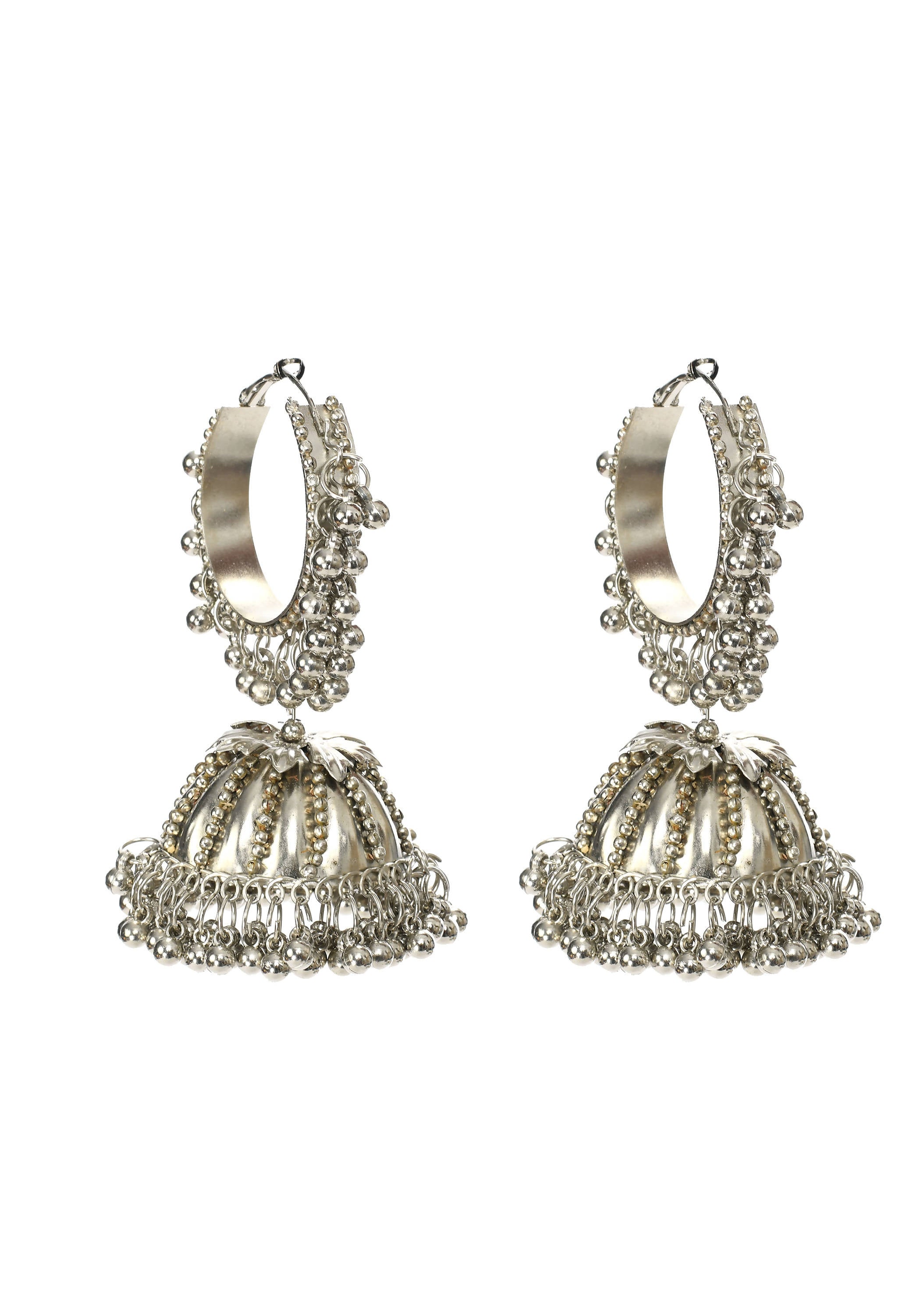 Mominos Fashion Johar Kamal Oxidised Silver-Plated With Ghungroo Jhumkas | Grab2Buy