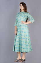 Vamika Cotton Sky Blue Party Wear Kurti | Grab2Buy