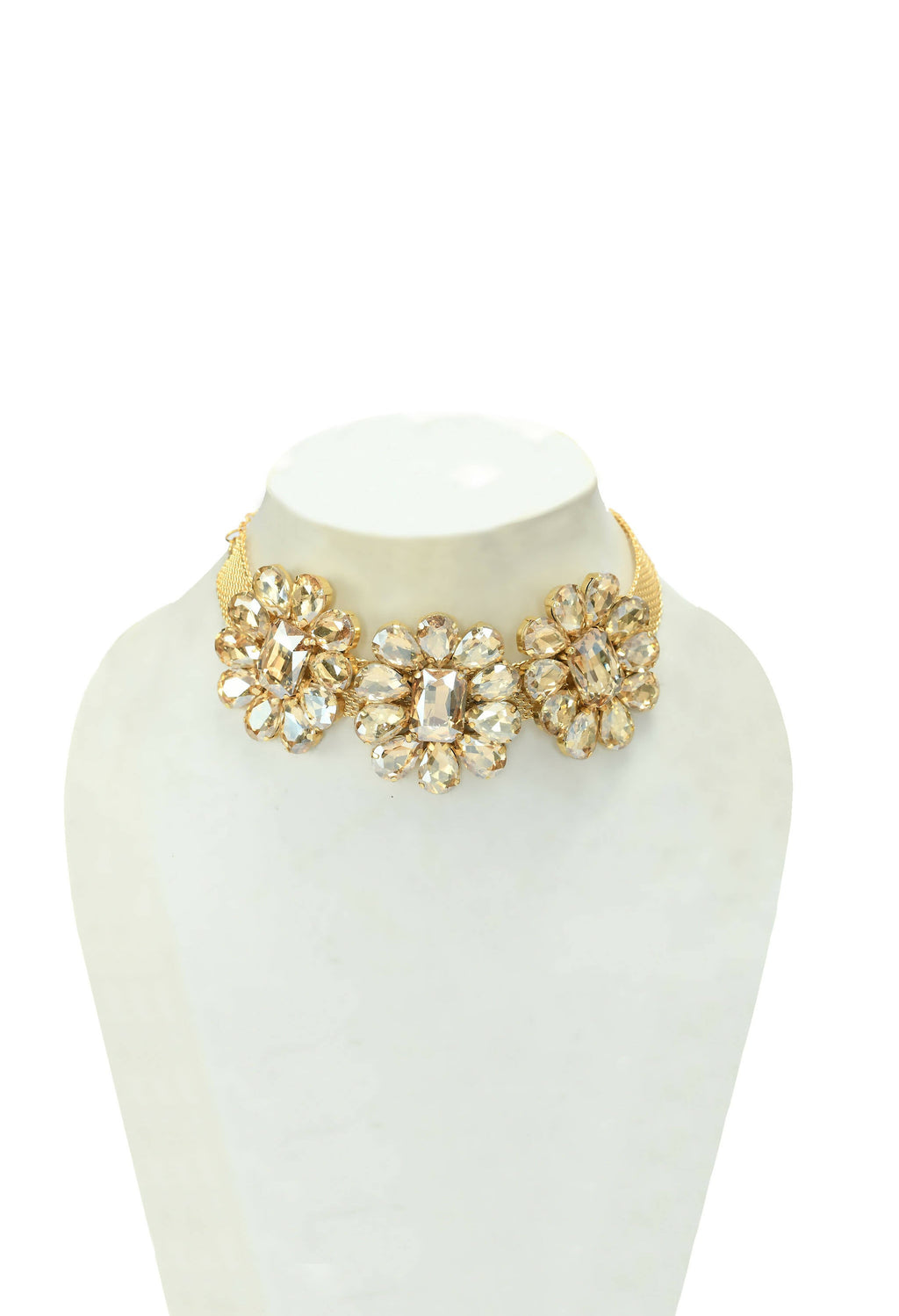 Mominos Fashion Joharkamal Gold-Polished Brass Finish Stone Choker For Women & Girls (Golden) | Grab2Buy