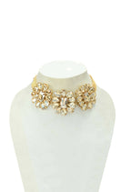 Mominos Fashion Joharkamal Gold-Polished Brass Finish Stone Choker For Women & Girls (Golden) | Grab2Buy