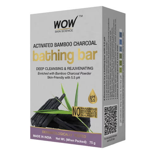Wow Skin Science Activated Bamboo Charcoal Bathing Bar | Grab2Buy
