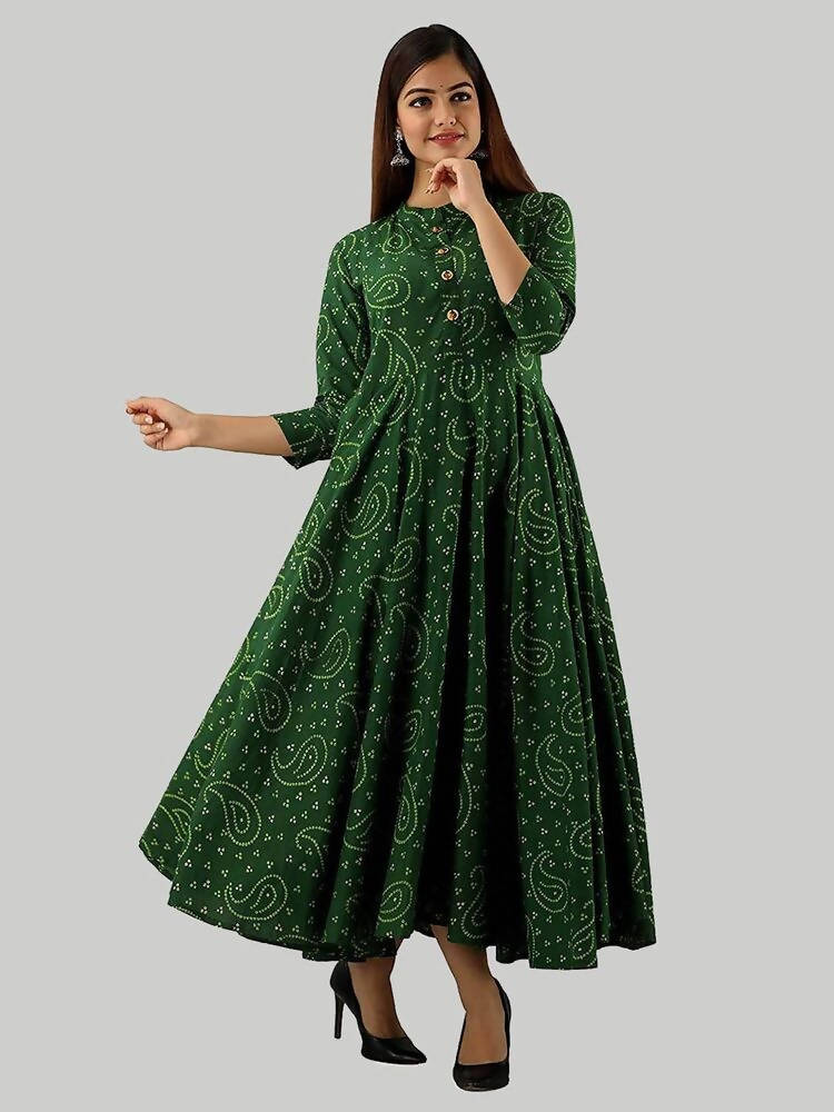 Vamika Rayon Green Party Wear Kurti | Grab2Buy