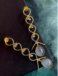Joban Fashion Monalisa Stone Zigzag Golden Earring | Grab2Buy