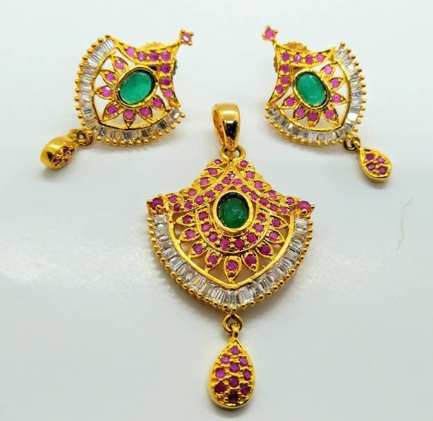 Multicolor AD Designer Small Pendant Set | Grab2Buy