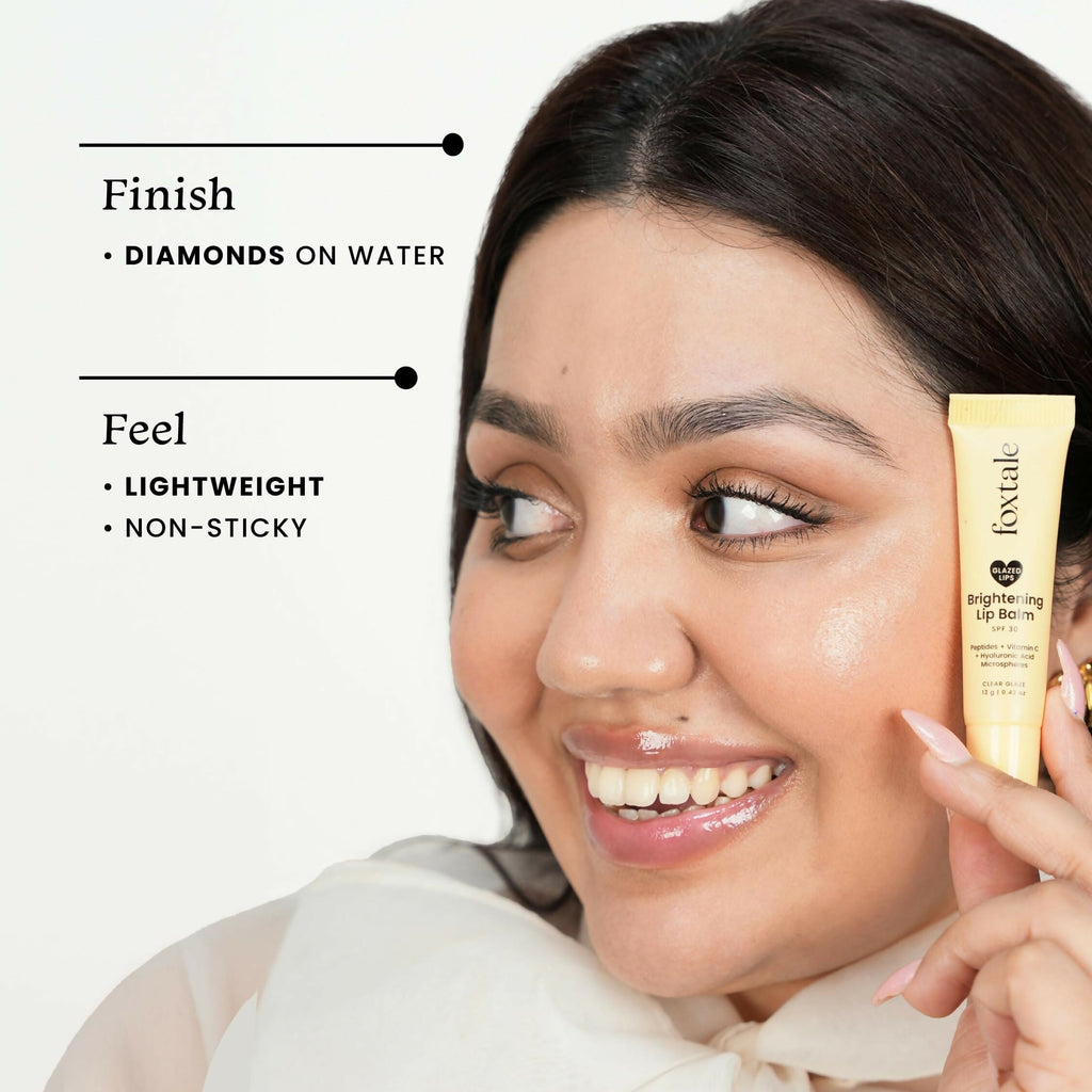 Foxtale Brightening SPF 30 Lip Balm - Clear Glaze (Vanilla), Brightens Lips, Reduces Pigmentation | Grab2Buy