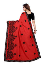 Vamika Red Dola Silk Embroidery Saree | Grab2Buy