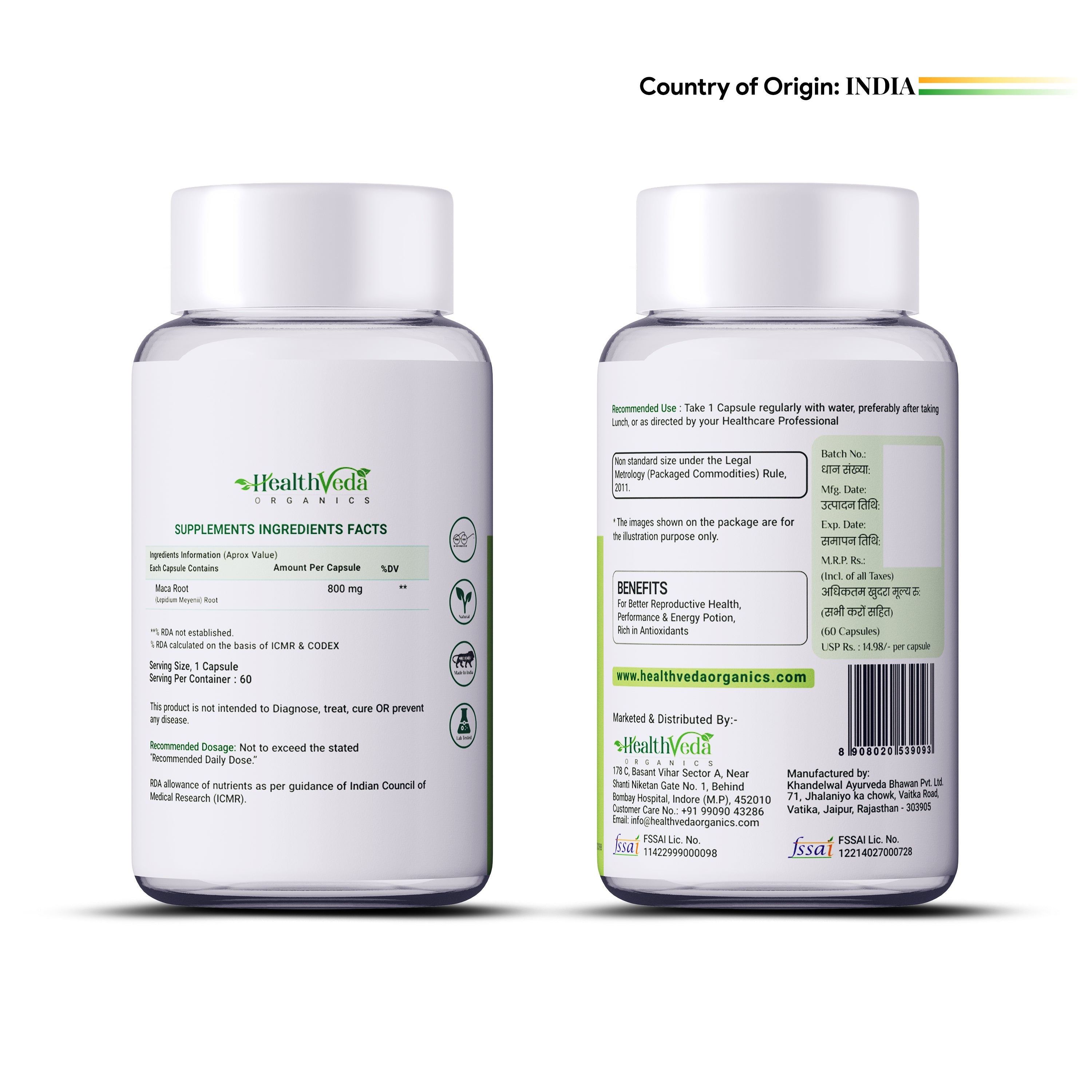 Health Veda Organics Maca Root Capsules | Grab2Buy