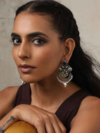 trueBrowns Silver Tone Handpainted Earrings | Grab2Buy