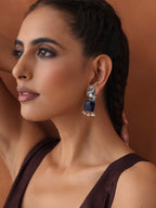 trueBrowns Silver Tone Turquise Stone Earrings | Grab2Buy