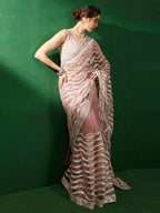 Sangria Embellished Party Wear Saree | Grab2Buy