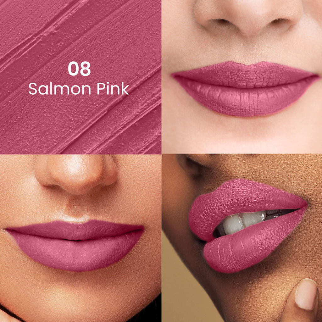 Swiss Beauty Satin Comfort Smooth Glide, Highly Pigmented , Ultra Hydrating Lipstick - 8 Salmon Pink | Grab2Buy