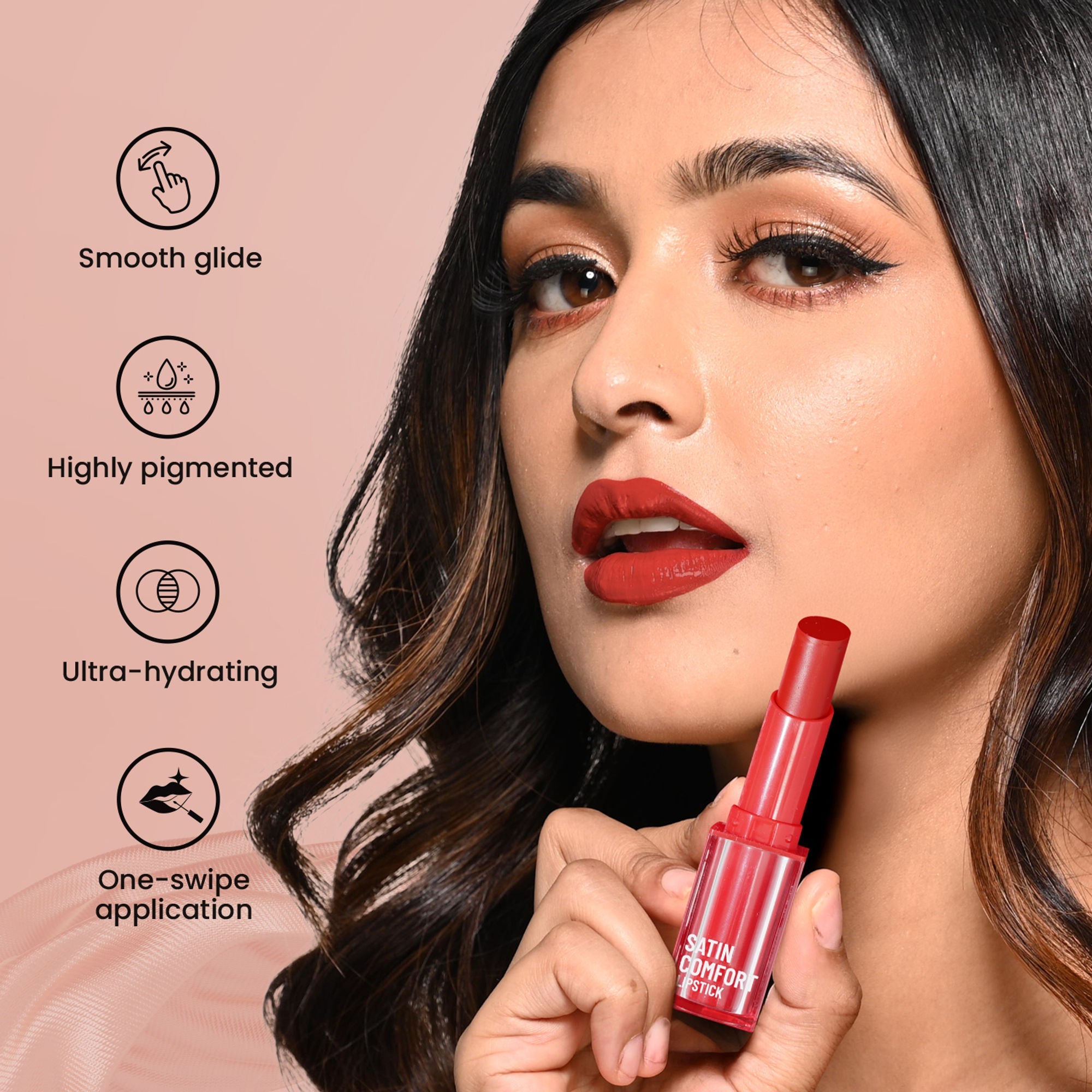 Swiss Beauty Satin Comfort Smooth Glide, Highly Pigmented , Ultra Hydrating Lipstick - 13 Muted Mauve | Grab2Buy