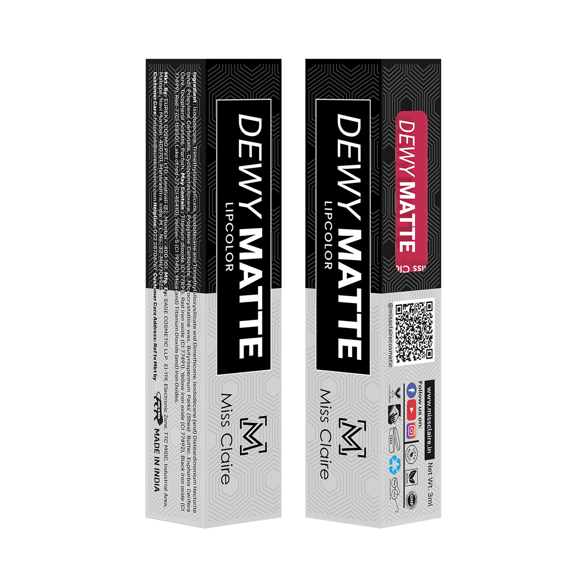 Miss Claire Dewy Matte Lip Color - 19 Heart On | Grab2Buy