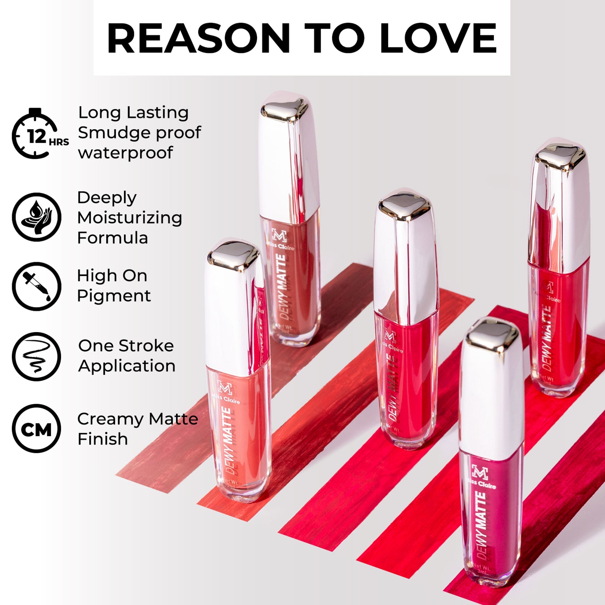 Miss Claire Dewy Matte Lip Color - 19 Heart On | Grab2Buy