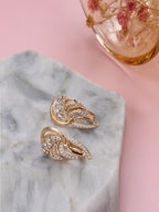 Shining Diva Gold-Polished Rose Zircon Earrings | Grab2Buy