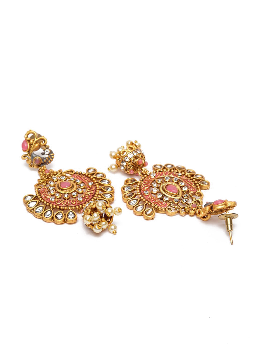 Shining Diva Gold-Toned Dome Shaped Jhumkas | Grab2Buy
