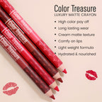 Matt Look Color Treasure Luxury Matte Lip Pencil Crayon - 01 Perfect Red | Grab2Buy