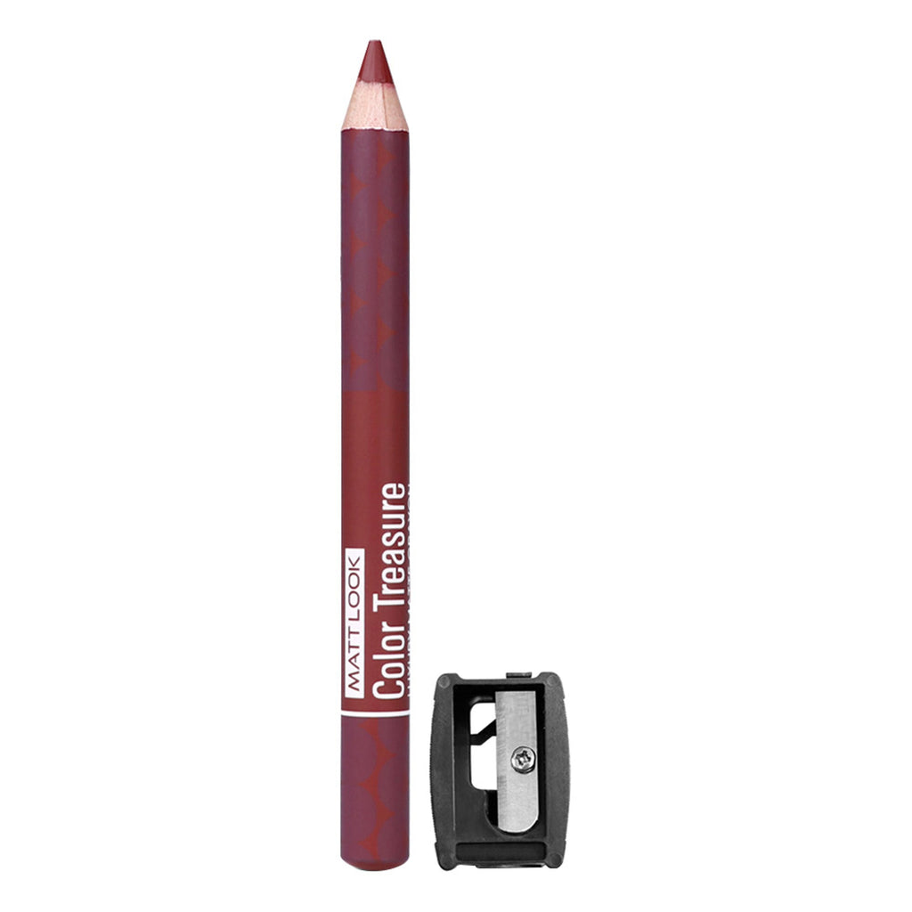 Matt Look Color Treasure Luxury Matte Lip Pencil Crayon - 04 Loveable Wine | Grab2Buy