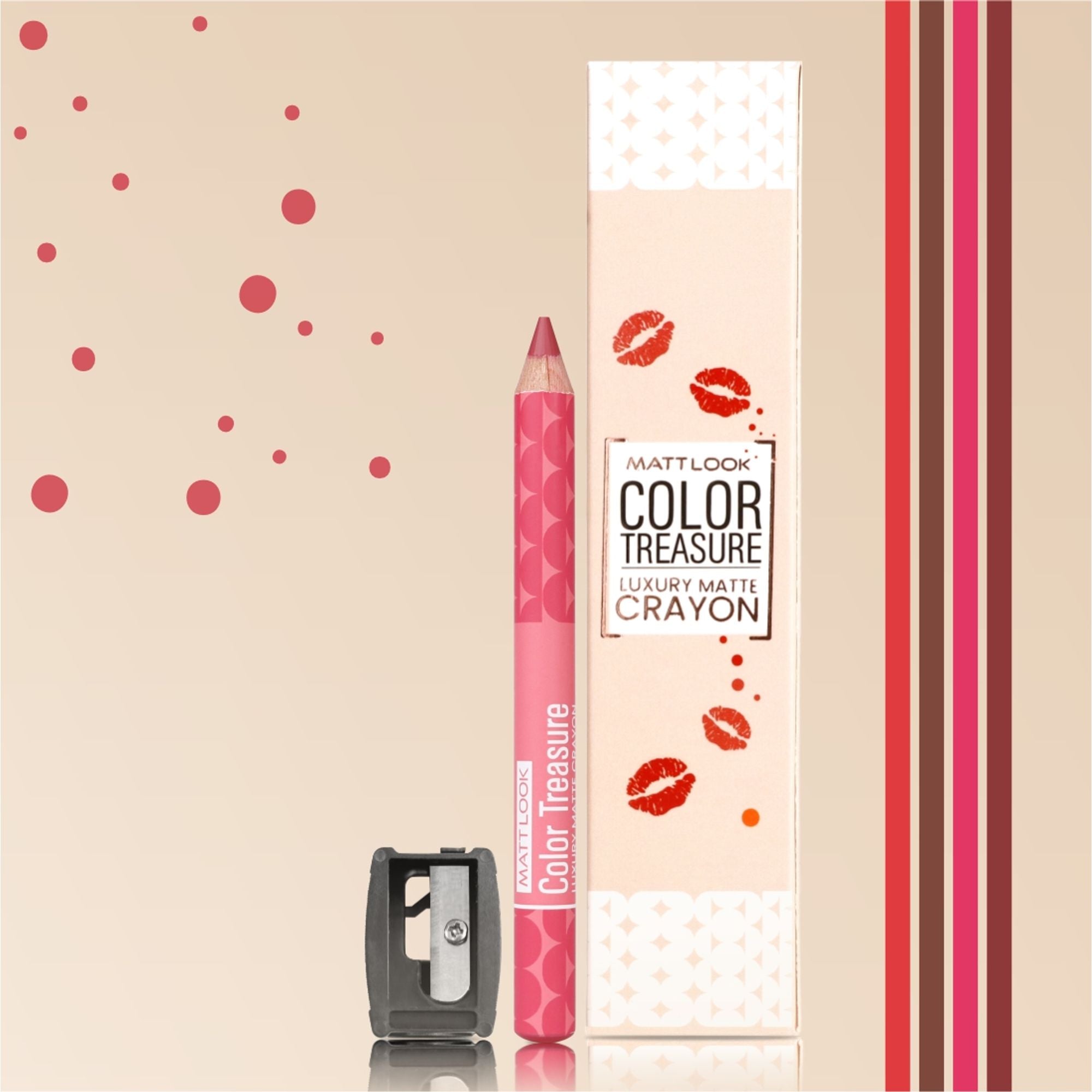 Matt Look Color Treasure Luxury Matte Lip Pencil Crayon - 12 Charming Pink | Grab2Buy