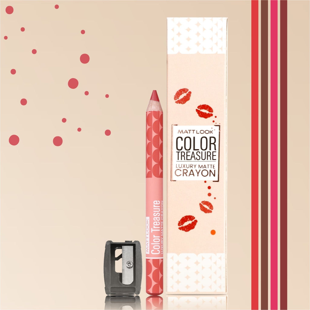 Matt Look Color Treasure Luxury Matte Lip Pencil Crayon - 13 Candy Peach | Grab2Buy