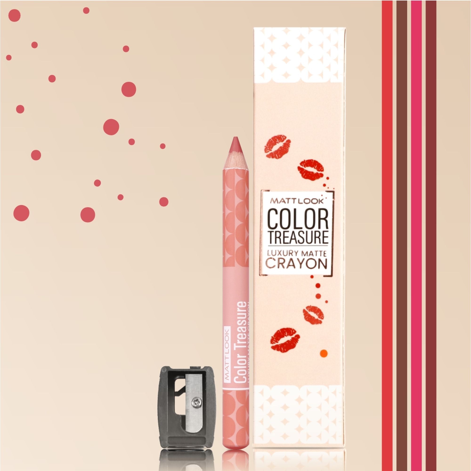 Matt Look Color Treasure Luxury Matte Lip Pencil Crayon - 14 Natural Nude | Grab2Buy