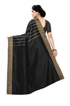 Vamika Black and White Lines Cotton Silk Weaving Saree (Paithani Black) | Grab2Buy