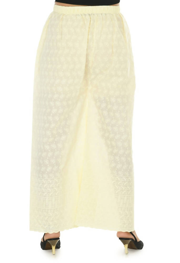 Mominos Fashion Moeza Cotton Off White Chikan Work Palazzo | Grab2Buy