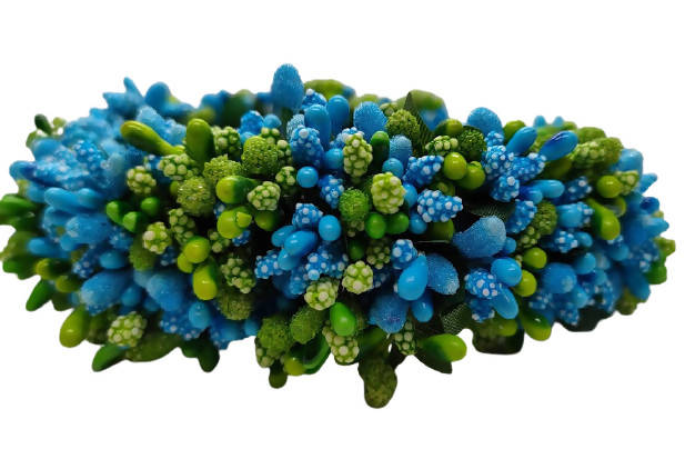 Blue & Green Bridal Pollens Gajra | Grab2Buy