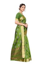 Vamika Green Cotton Polyster Silk Weaving Saree (Kerala Cherry) | Grab2Buy