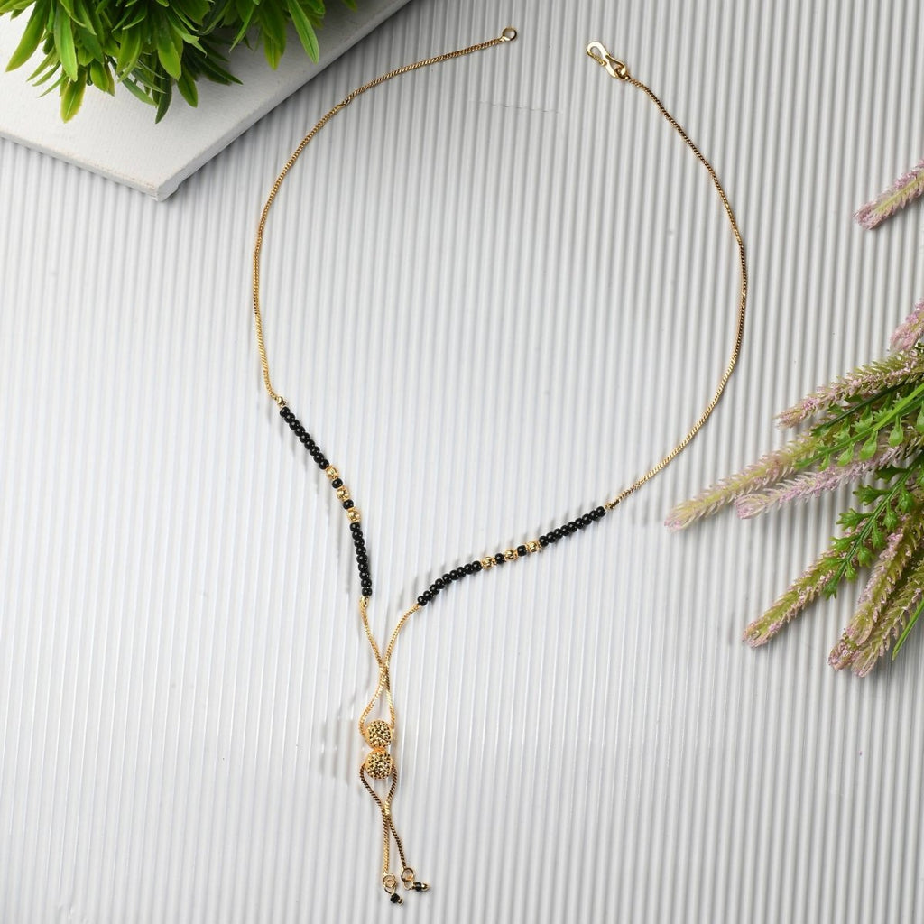 AanyaCentric Gold-Polished Mangalsutra & Ring Set | Grab2Buy