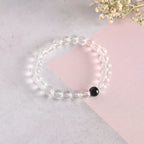 NVR Men & Women Transparent Beaded Elasticated Bracelet | Grab2Buy