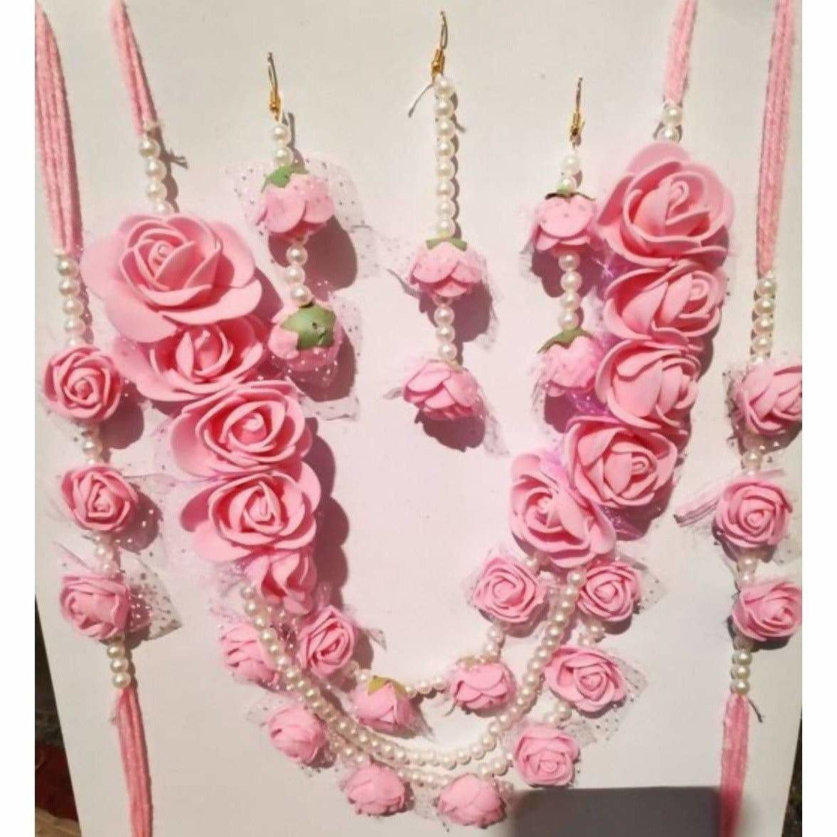 MS Fashion India Muskan Pink Flower Jewelry Set | Grab2Buy