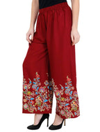 Mominos Fashion Maroon Floral Design Palazzo | Grab2Buy