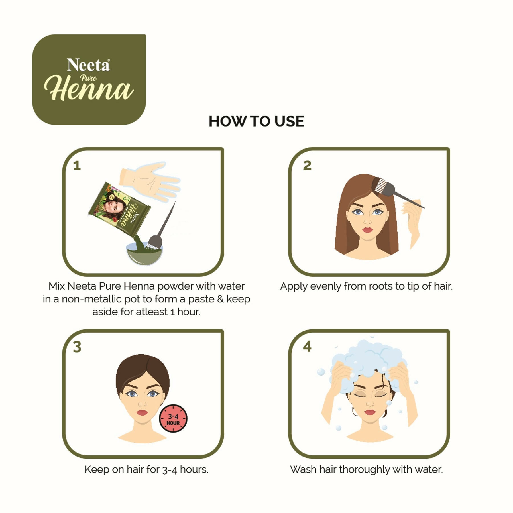 Neeta Pure Henna Soft & Shiny Natural Brown Hair Color | Grab2Buy