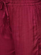 Yufta Women Burgundy Solid Kurta with Palazzo & Dupatta | Grab2Buy