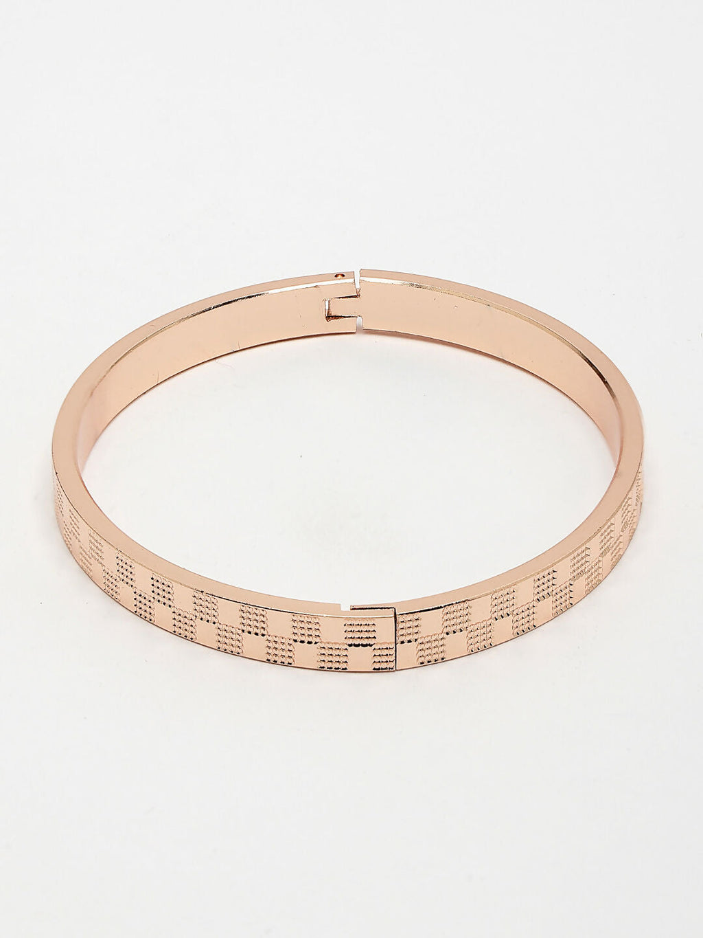 NVR Men's Rose Gold Stainless Steel Kada Bracelet