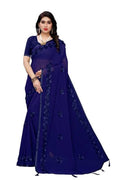 Vamika Navy Georgette Embroidery Saree (GULABO NAVY) | Grab2Buy