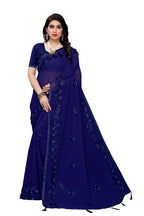 Vamika Navy Georgette Embroidery Saree (GULABO NAVY) | Grab2Buy