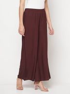 Aniyah Rayon Flared Slip-On Coffee Color Palazzo | Grab2Buy