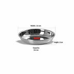 Stainless Steel Heavy Gauge Small Halwa Plates with Mirror finish - Set of 6pc